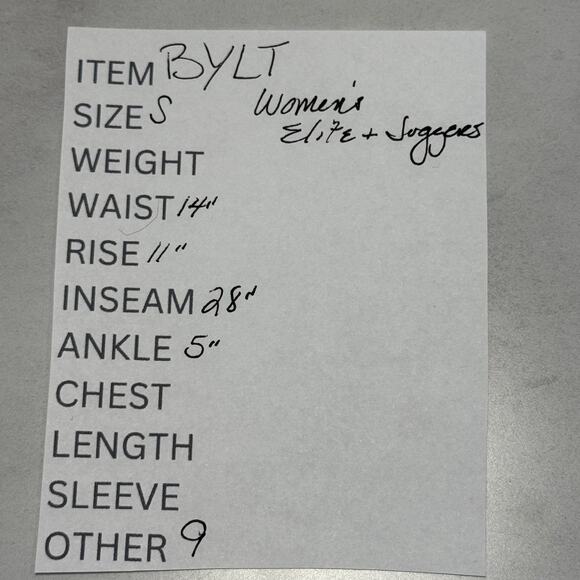 BYLT Basics ELITE+ JOGGER PANT Women’s Small SAND Cuffed Ankle 4-Way Stretch NEW - Picture 12 of 12